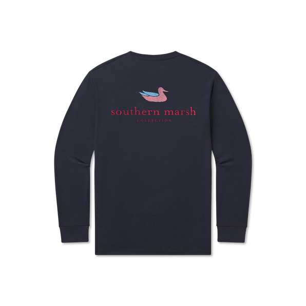 Navy | Authentic Flag Tee | Long Sleeve