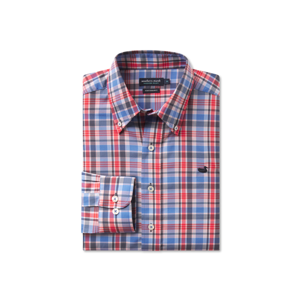 Navy & Red Plaid