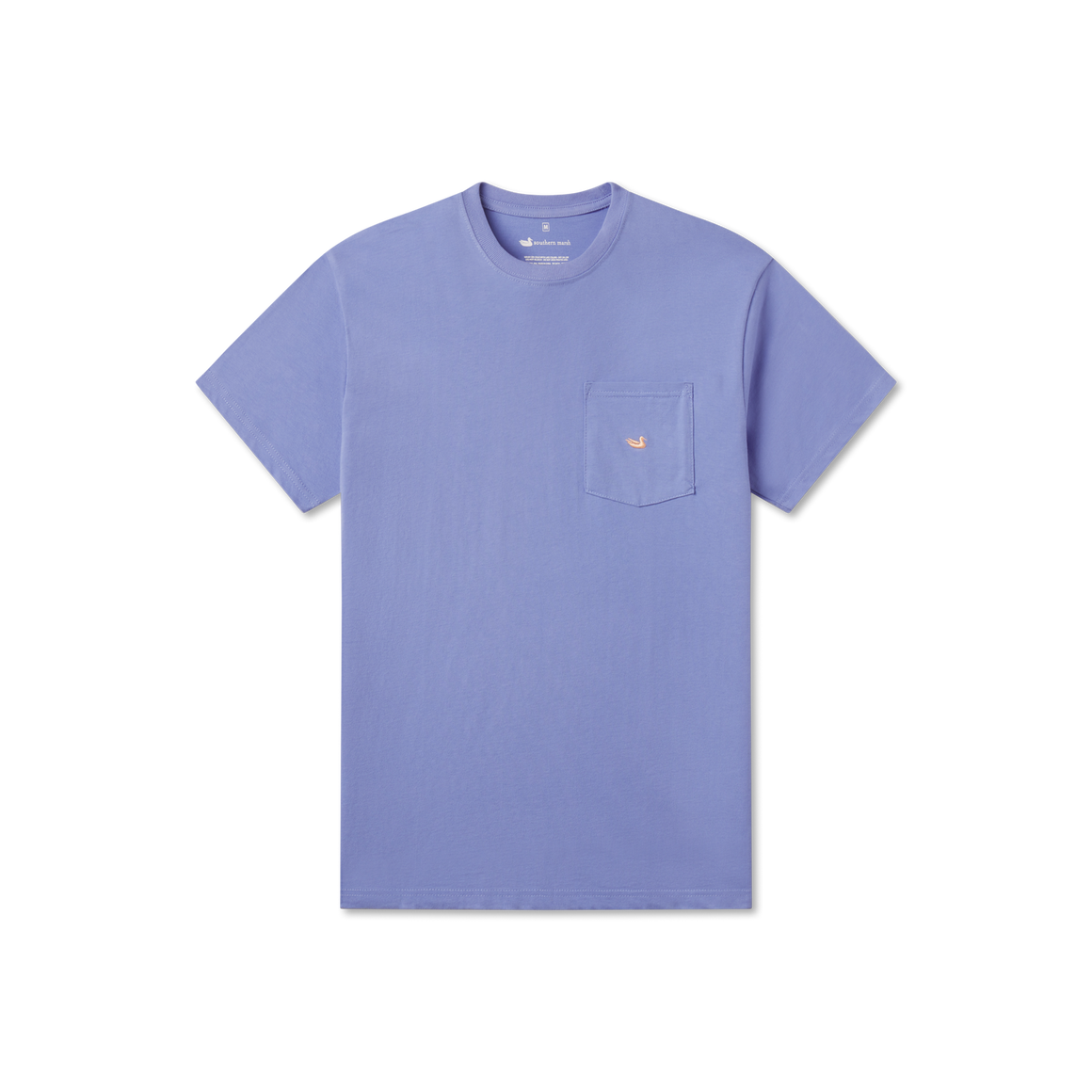 Embroidered Pocket T-shirt in Lilac with Peach Duck
