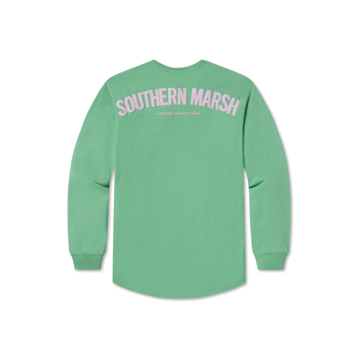 Asparagus with Pink Seersucker | Original Rebecca Jersey | Womens Fit Long Sleeve T-Shirt | Back