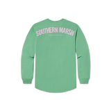 Asparagus with Pink Seersucker | Original Rebecca Jersey | Womens Fit Long Sleeve T-Shirt | Back