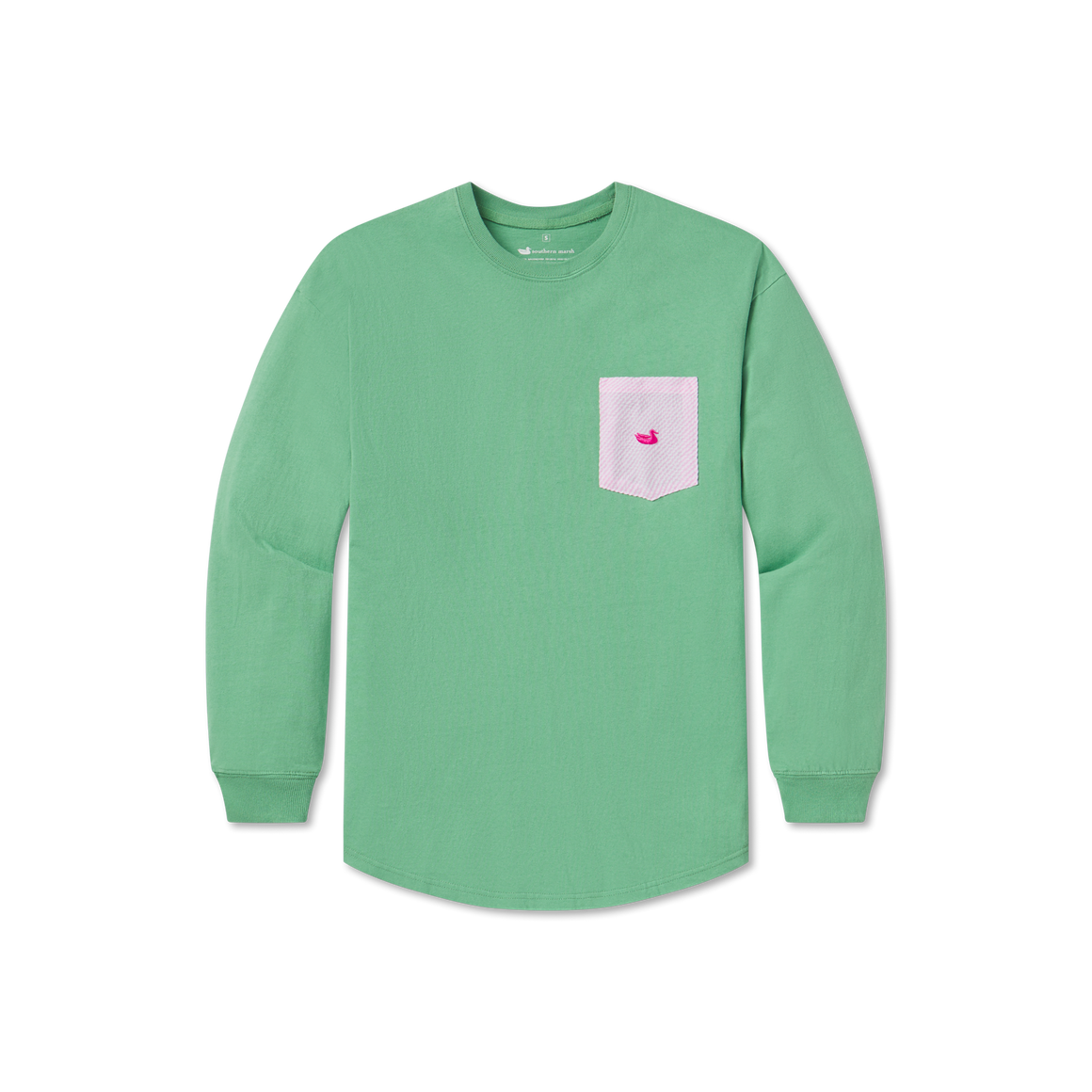 Asparagus with Pink Seersucker | Original Rebecca Jersey | Womens Fit Long Sleeve T-Shirt