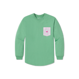 Asparagus with Pink Seersucker | Original Rebecca Jersey | Womens Fit Long Sleeve T-Shirt