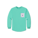 Bimini Green with Pink Seersucker | Original Rebecca Jersey | Womens Fit Long Sleeve T-Shirt