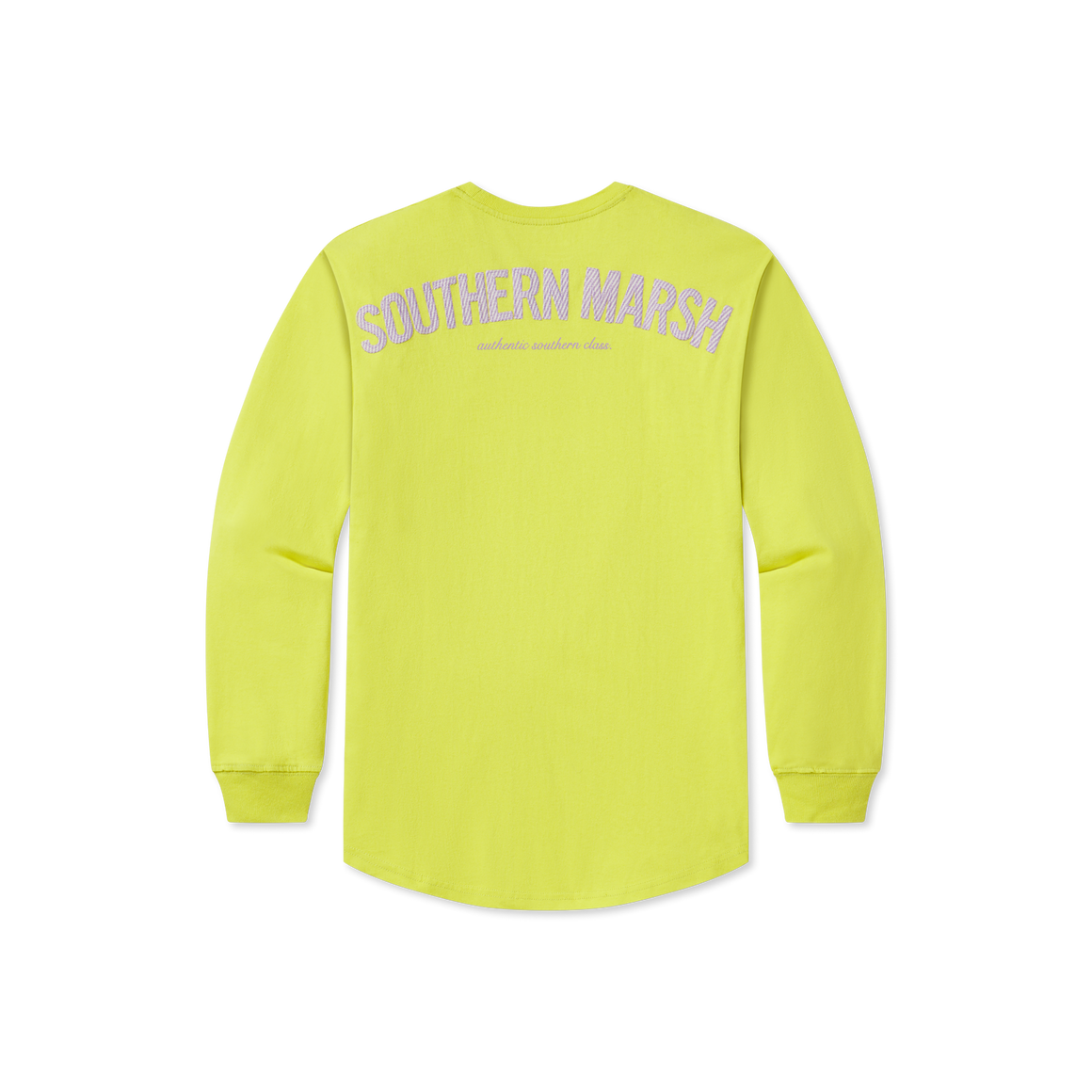 Electric Lime with Pink Seersucker | Original Rebecca Jersey | Womens Fit Long Sleeve T-Shirt | Back