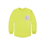 Electric Lime with Pink Seersucker | Original Rebecca Jersey | Womens Fit Long Sleeve T-Shirt