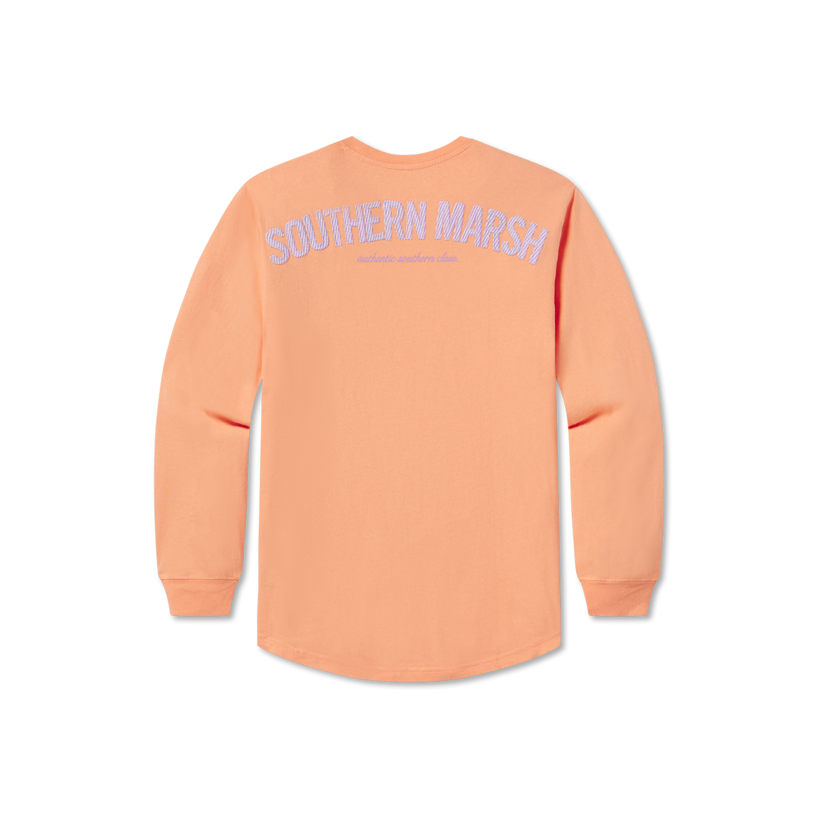 Melon with Purple Seersucker | Original Rebecca Jersey | Womens Fit Long Sleeve T-Shirt | Back