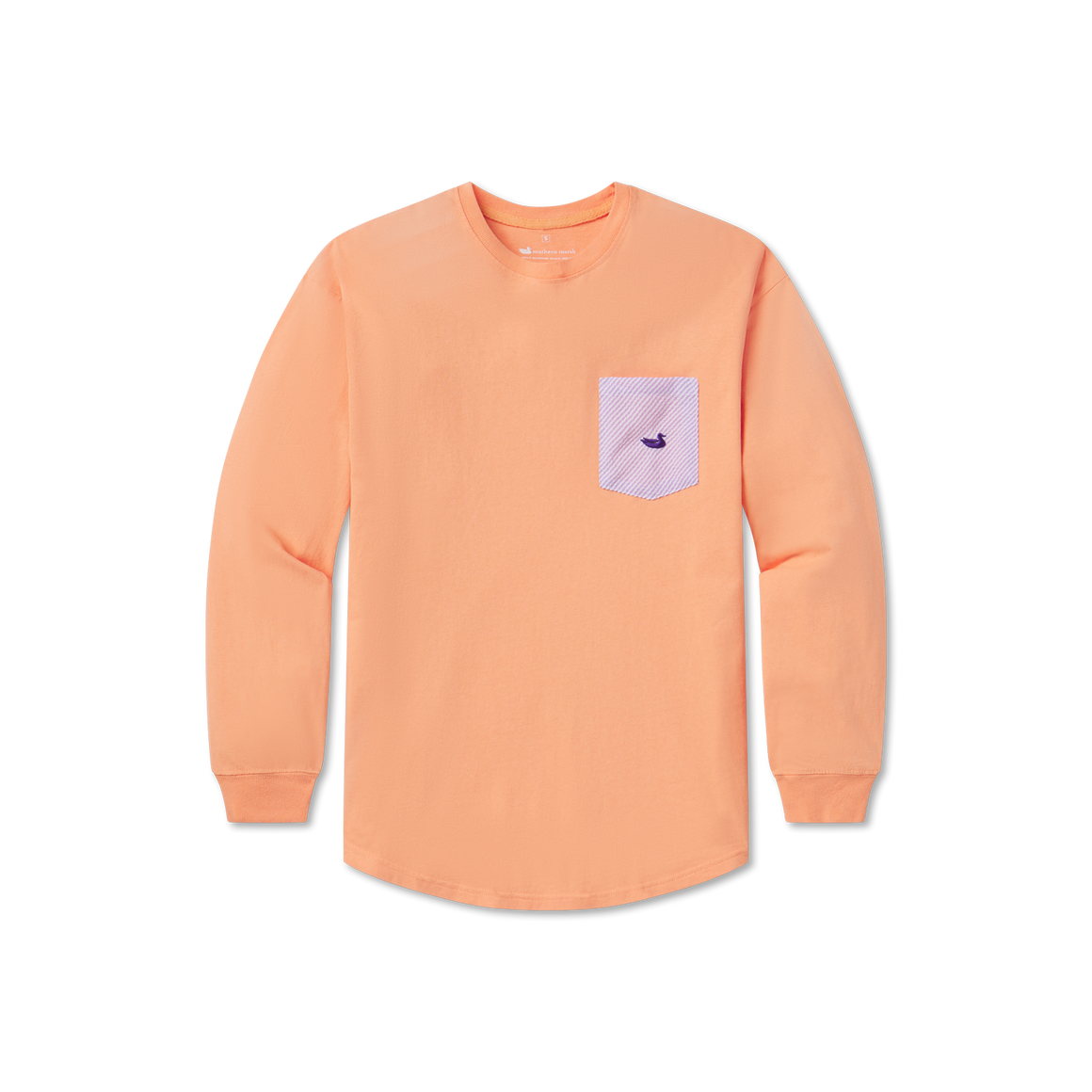 Melon with Purple Seersucker | Original Rebecca Jersey | Womens Fit Long Sleeve T-Shirt