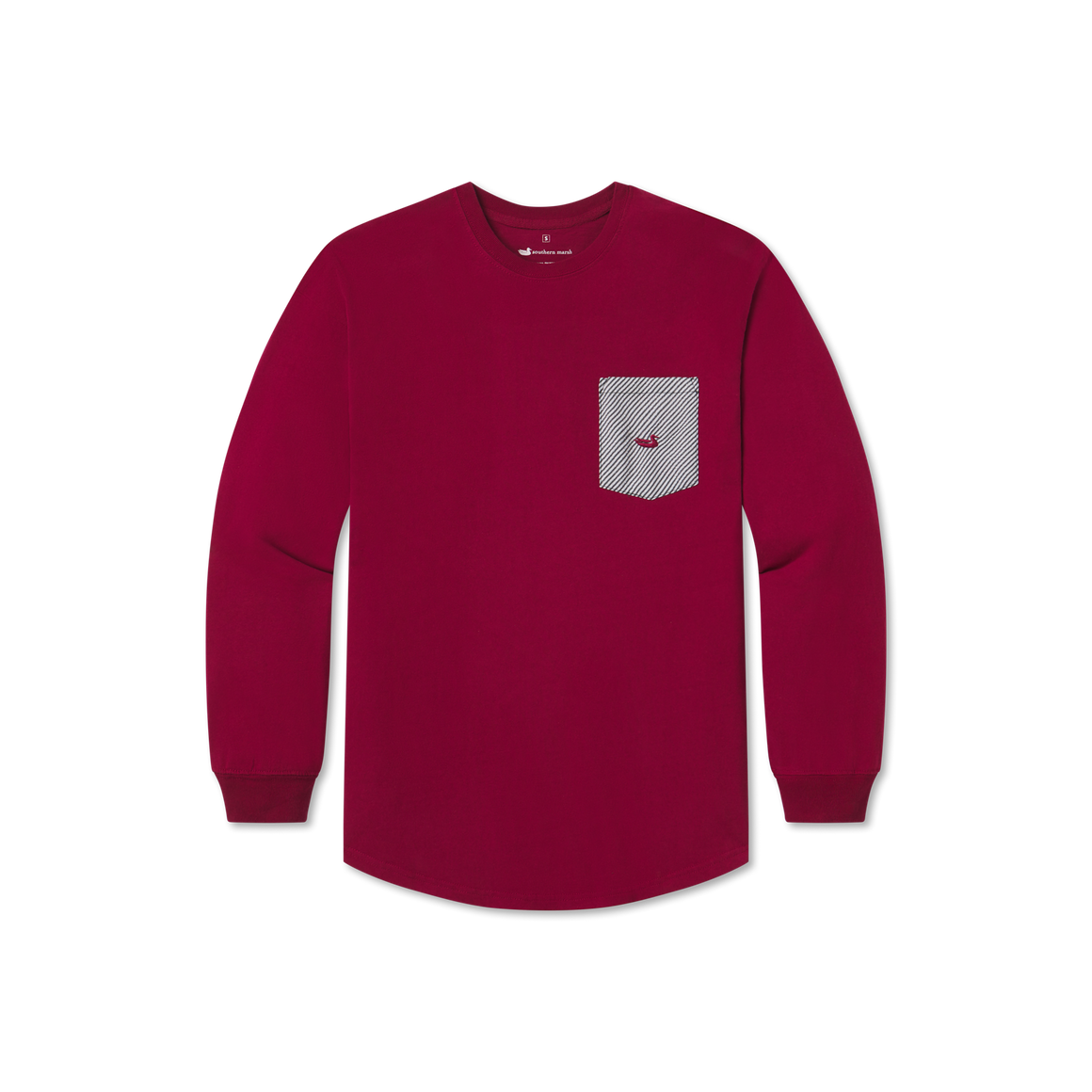 Maroon with Black Seersucker | Original Rebecca Jersey | Womens Fit Long Sleeve T-Shirt