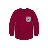 Maroon with Black Seersucker | Original Rebecca Jersey | Womens Fit Long Sleeve T-Shirt