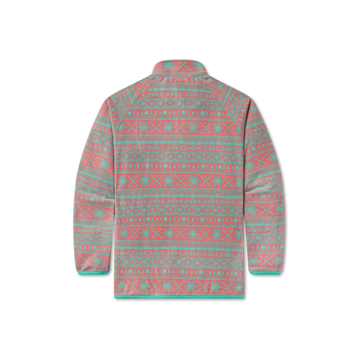 Coral and Mint Alpine | Alpine Fleece Pullover | Back