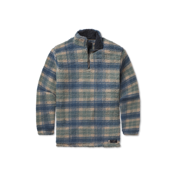 Tan and Slate | Andover Plaid Sherpa Pullover 