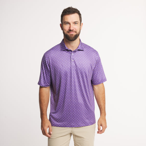 Purple Lsu Pattern | ON MODEL | FRONT
