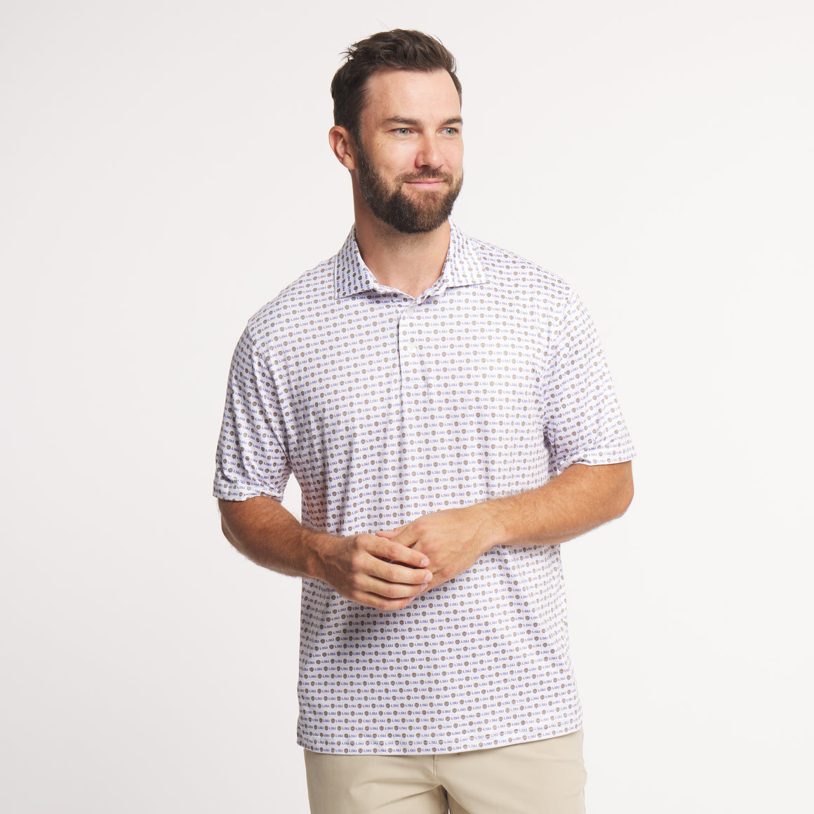White Lsu Pattern | ON MODEL | FRONT