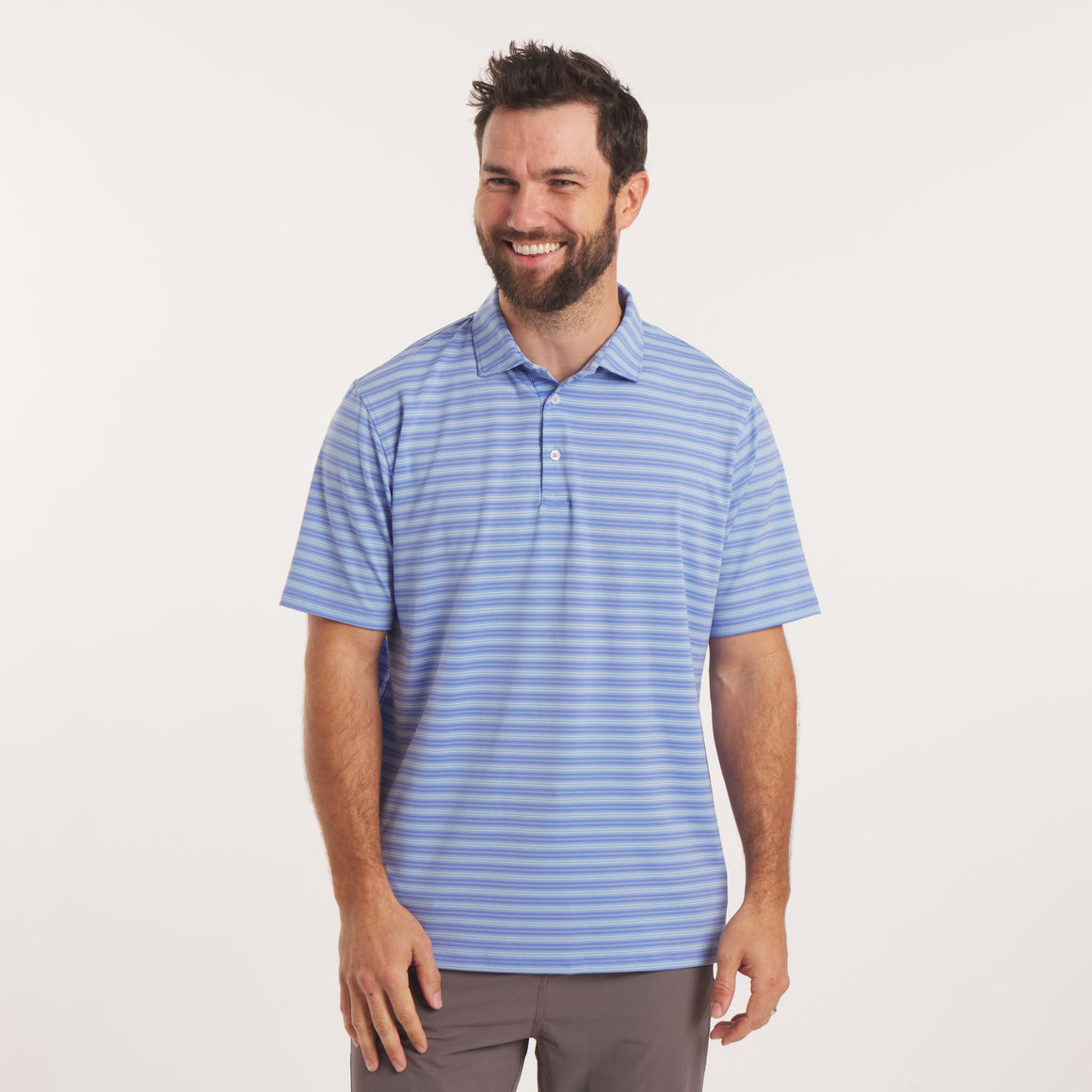 French Blue & Mint Stripe | On Model | Front