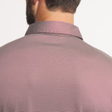 Maroon & Gray Stripe | ON MODEL | BACK COLLAR DETAIL