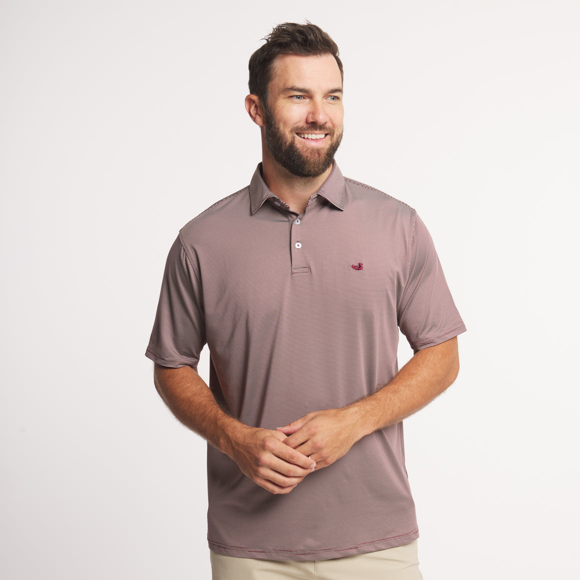 Maroon & Gray Stripe | ON MODEL | FRONT
