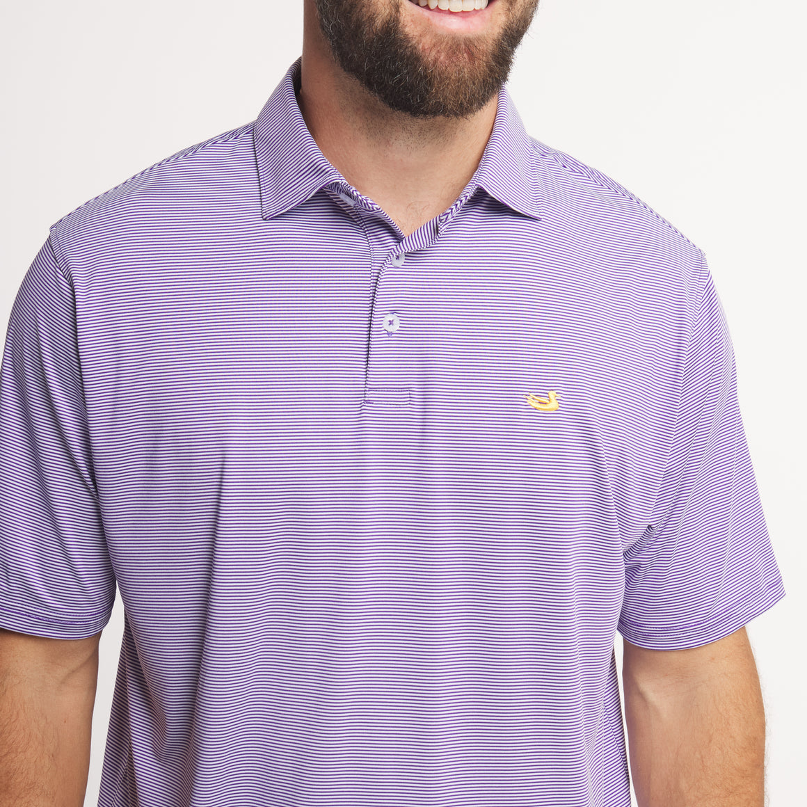 Purple & White Stripe | ON MODEL | DETAIL