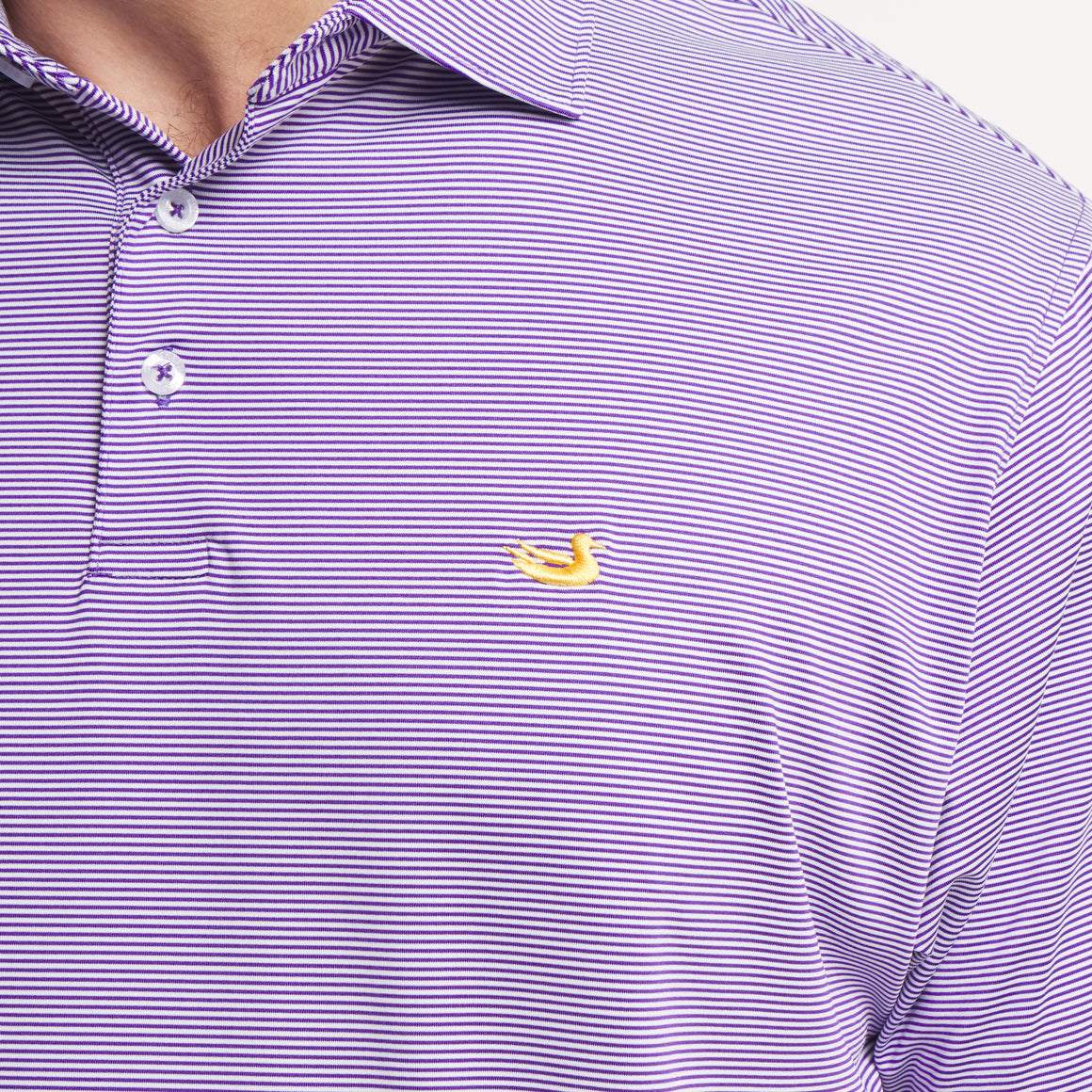 Purple & White Stripe | ON MODEL | LOGO