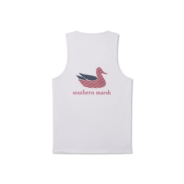 White | Authentic Flag Tank Top | Back