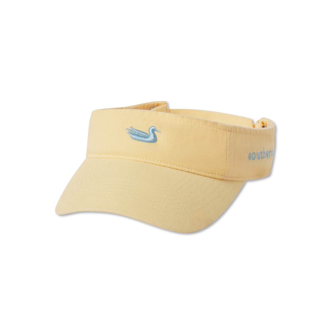 Washed Buttercream Visor with Light Blue Duck