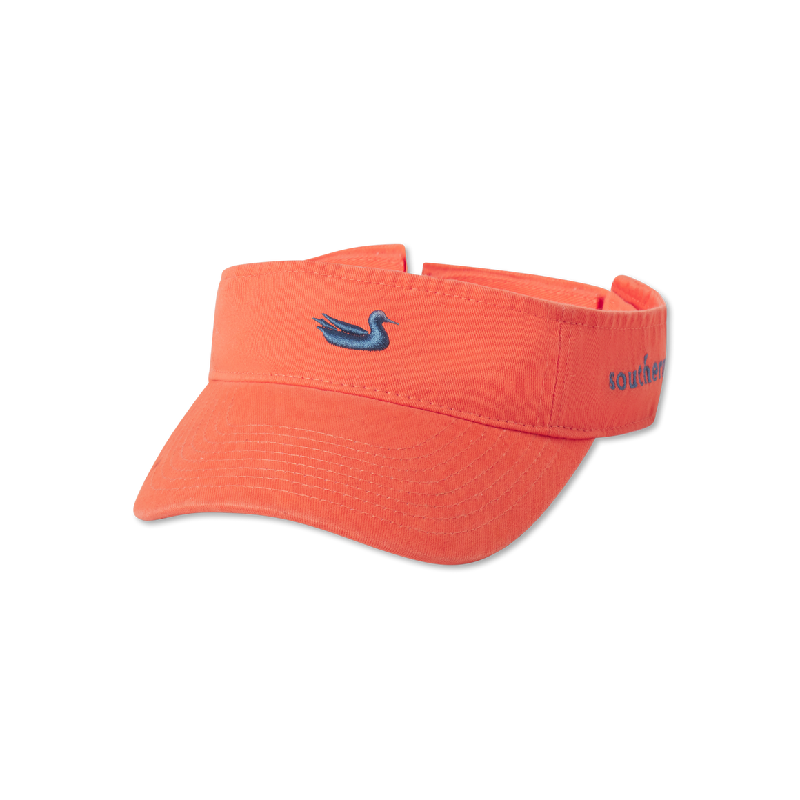Washed Coral Visor with Navy Duck
