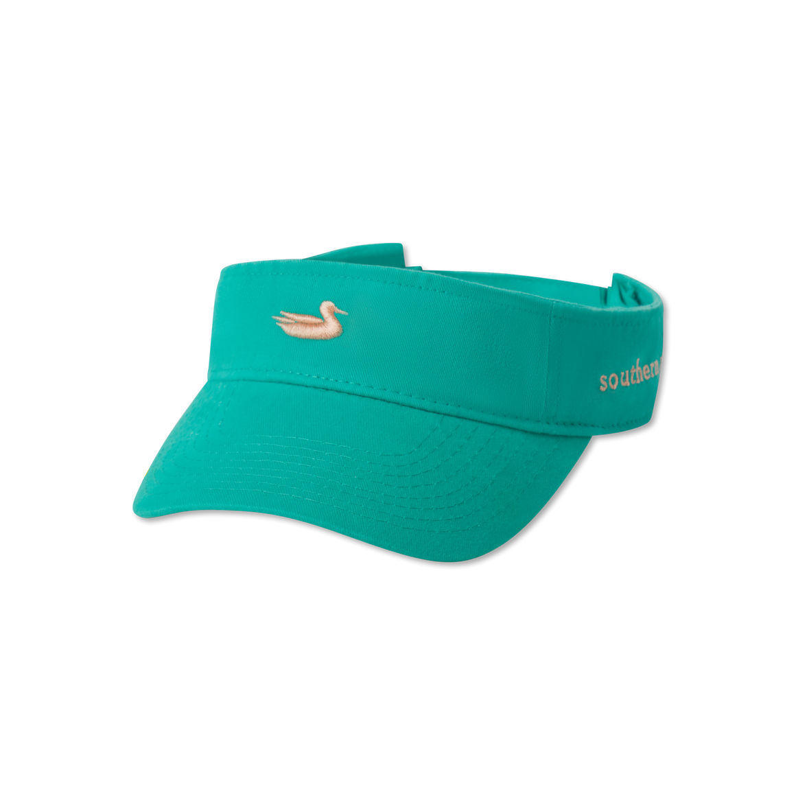 Washed Jockey Green Visor with Peach Duck