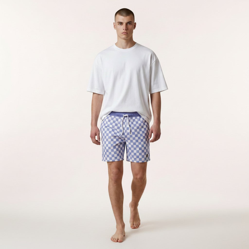 Royal Blue Checkerboard | On Model Front