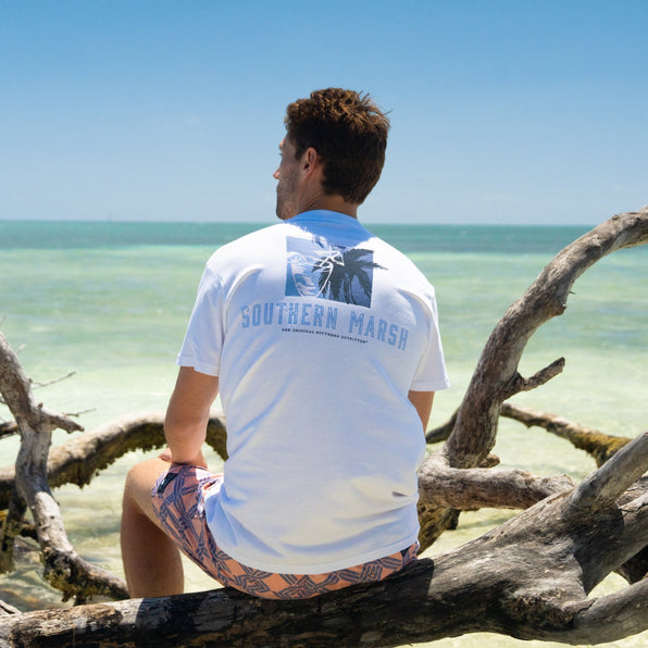 White | Branding Collection Tee | Beach Drinks | LS