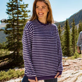 Wharf Purple and Mountain Purple | Sunday Morning Sweater | Cozy Stripe