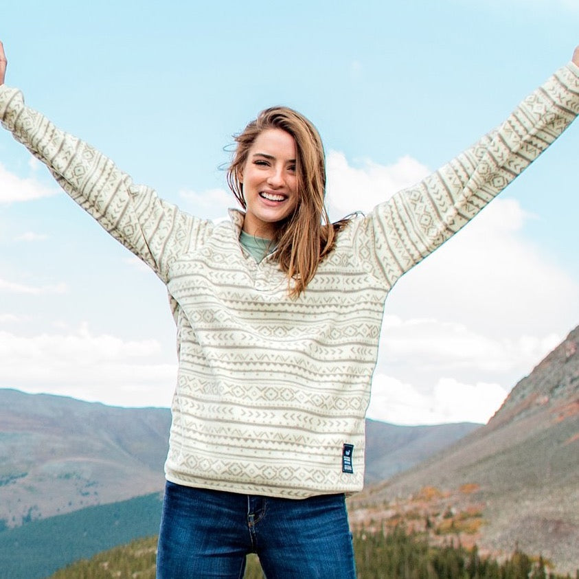 Burnt  Taupe and Gray | Sierra Madre Pullover | Front